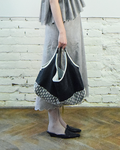 Black leather and lace bag