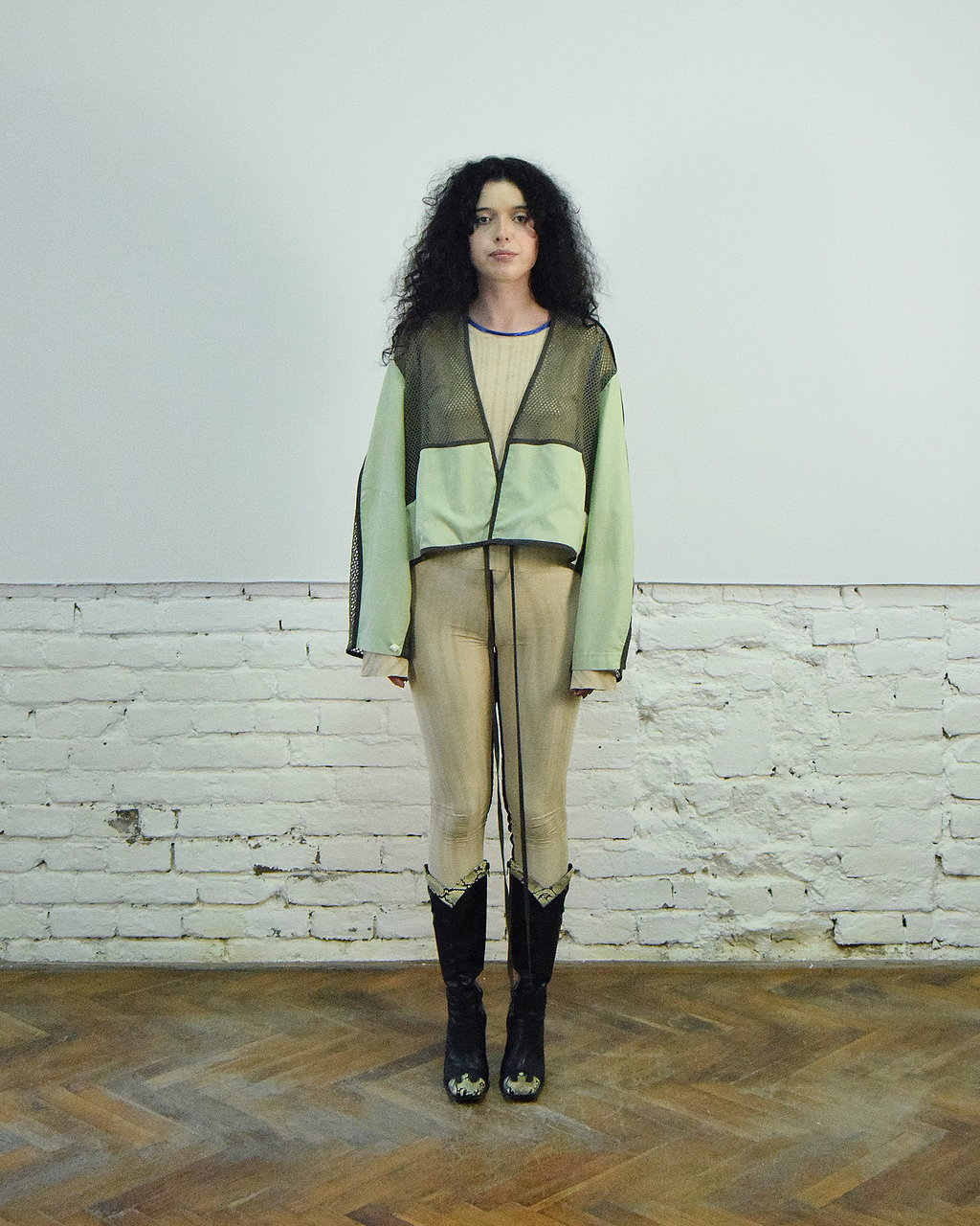 Green layered shirt