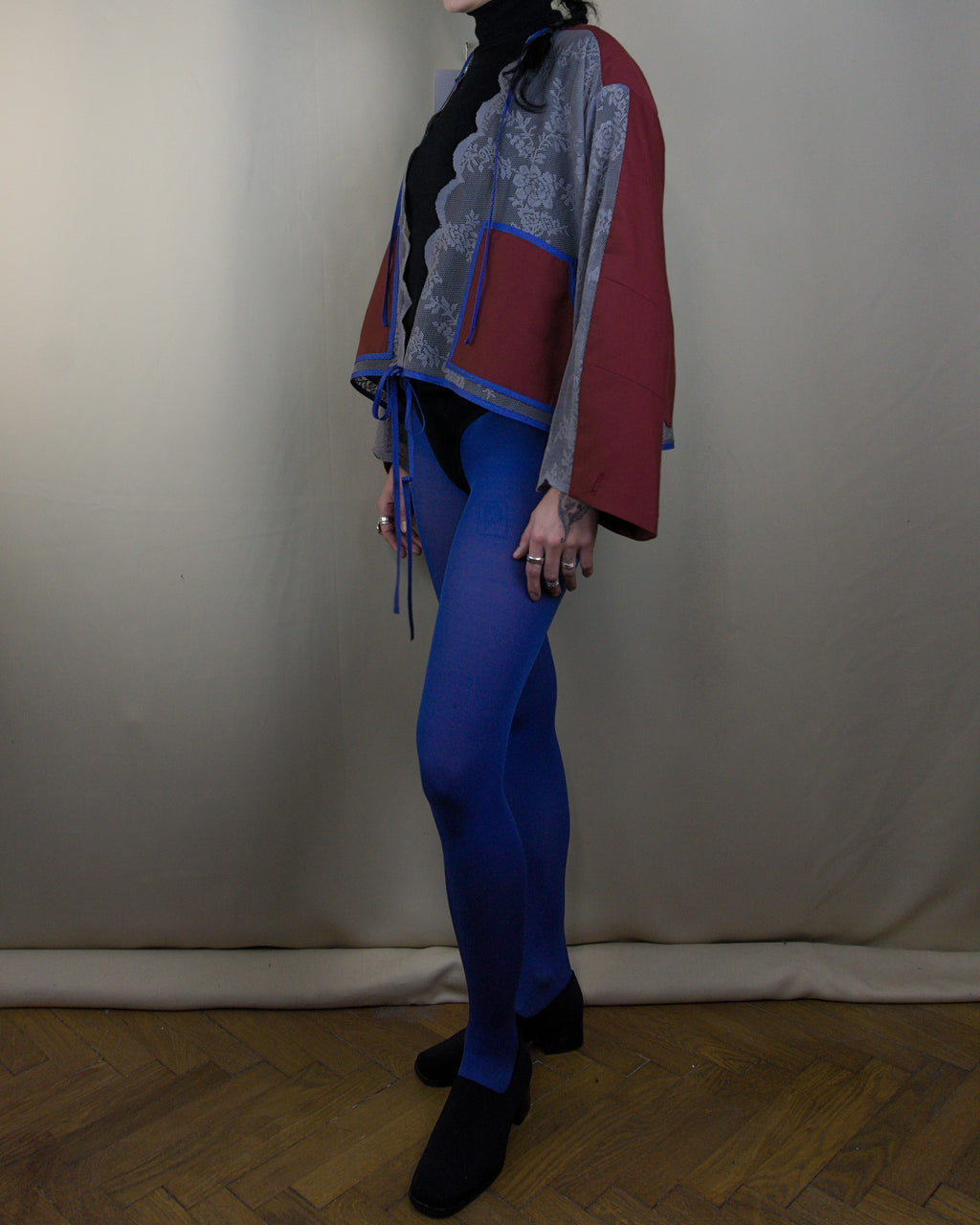 Layered nut embellished jacket