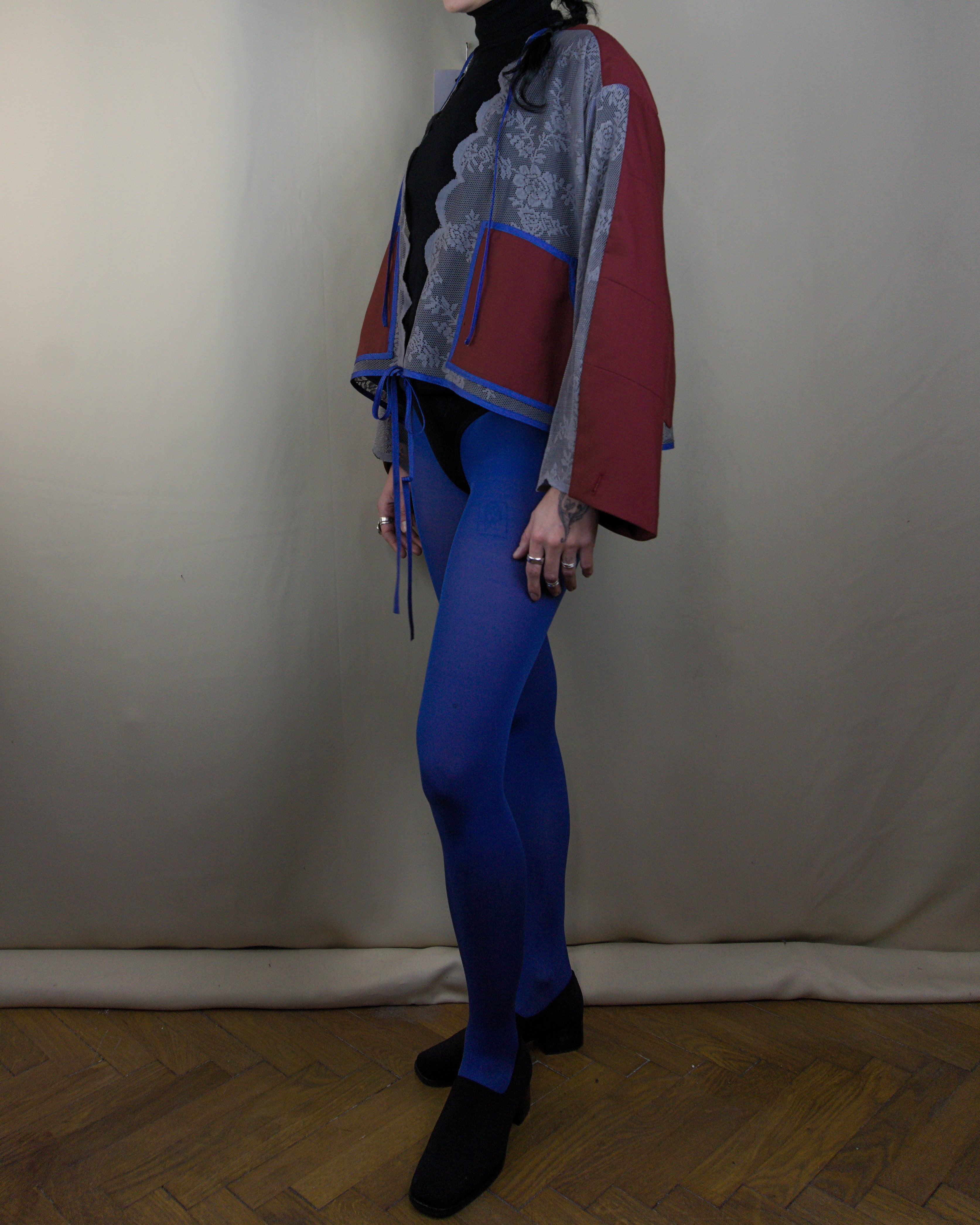 Layered nut embellished jacket