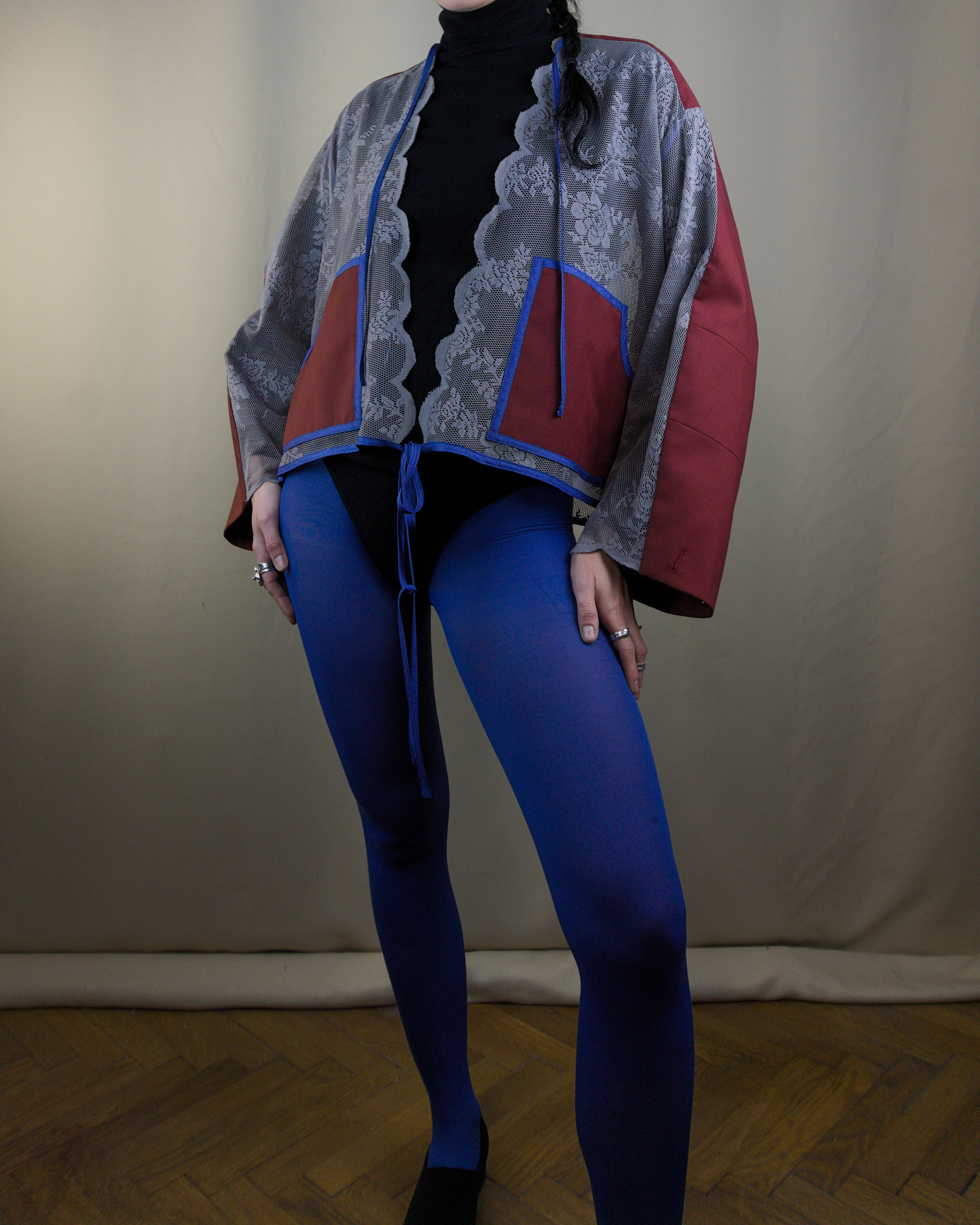 Layered nut embellished jacket