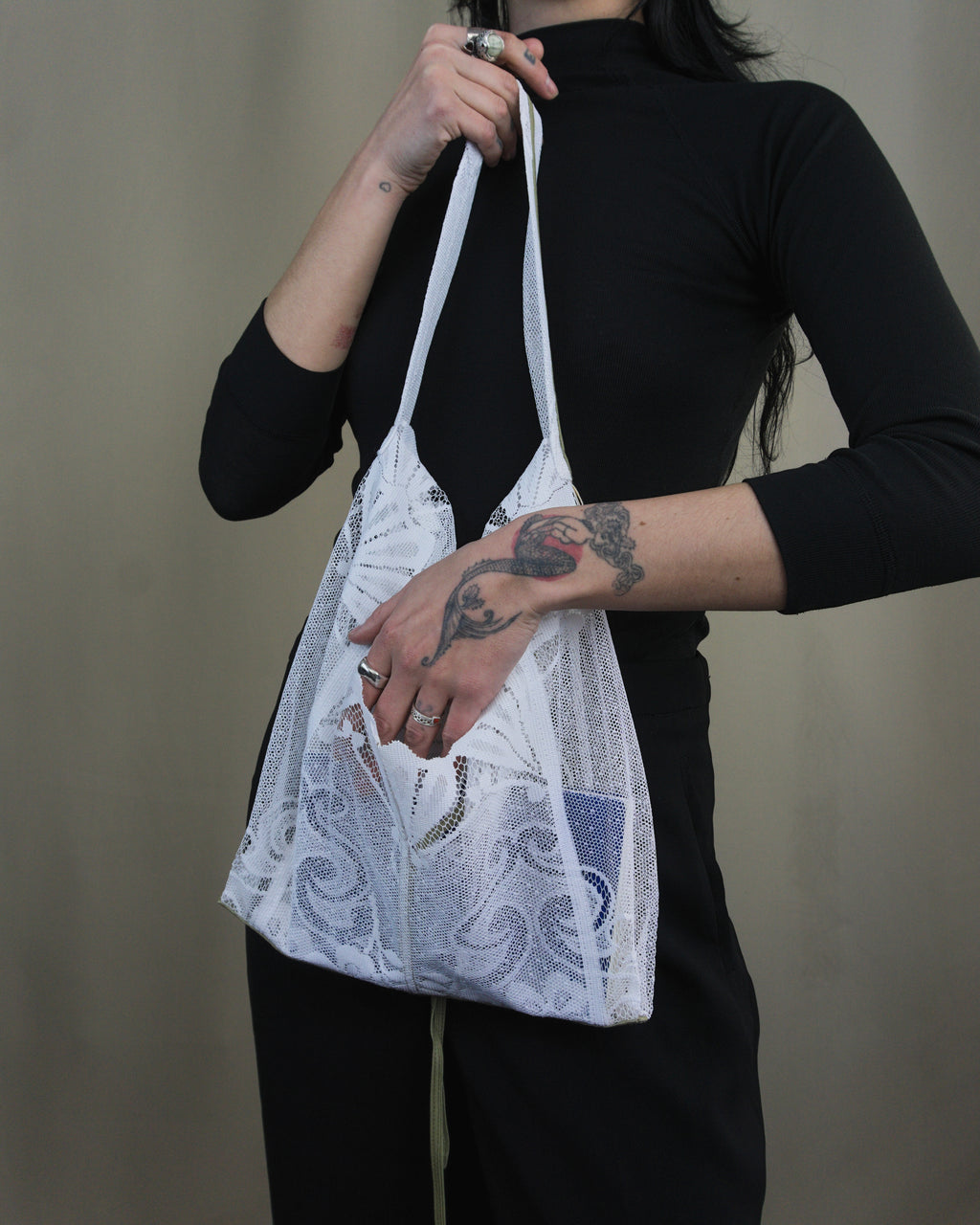 Lace tote bag
