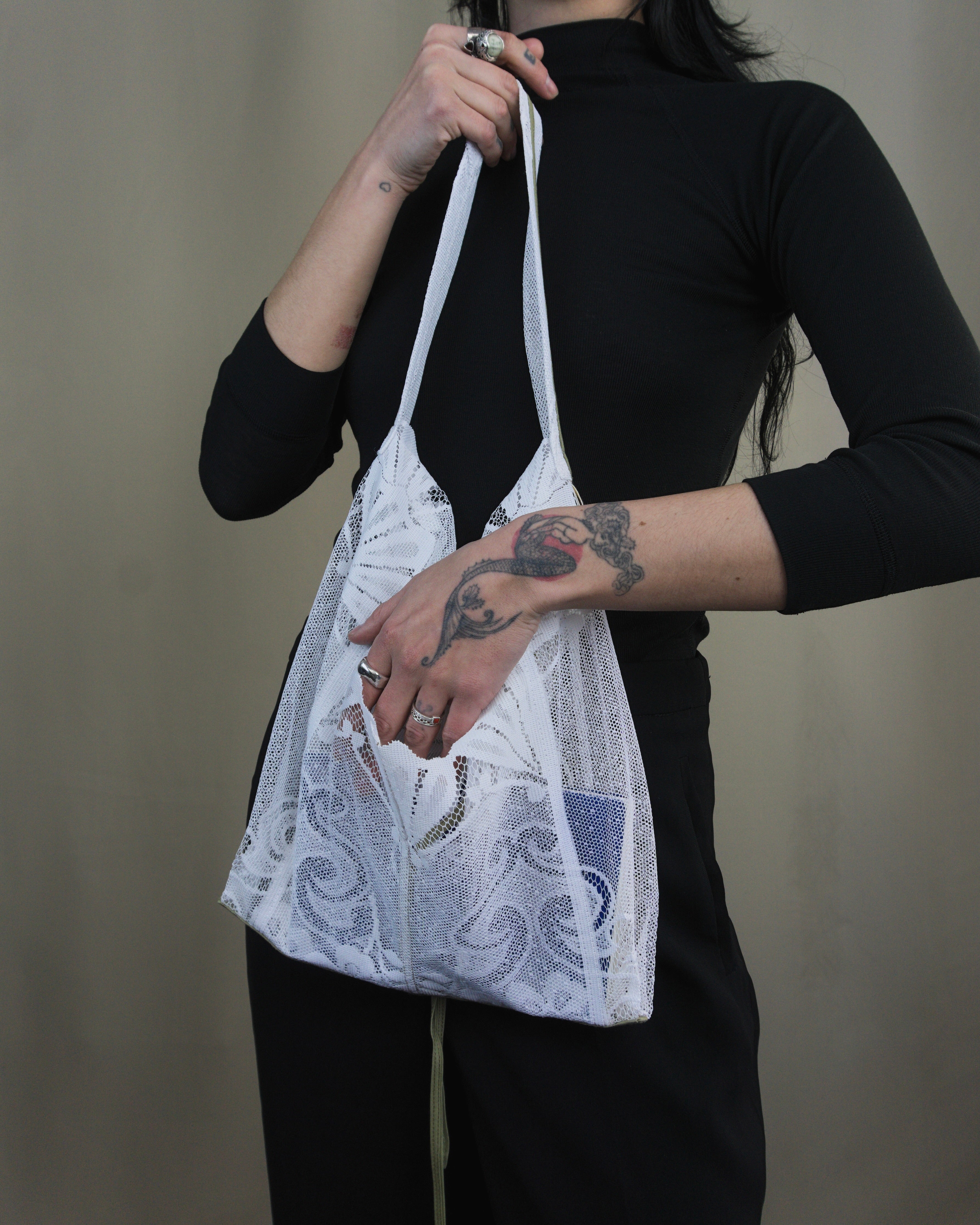 Lace tote bag