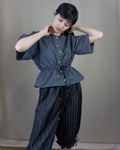 Striped cotton adjustable shirt