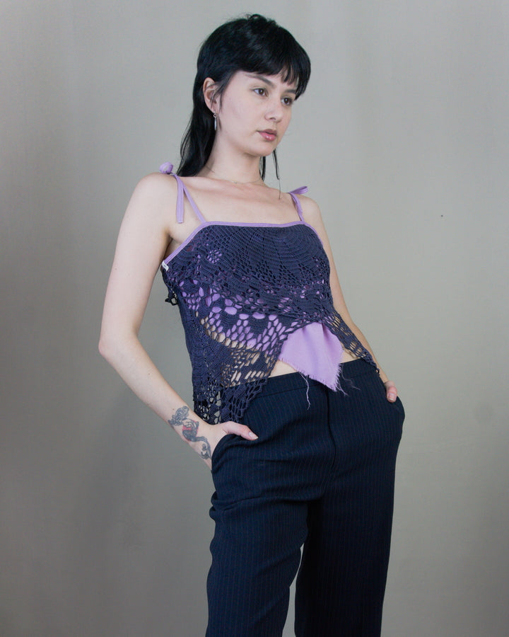 Hand dyed lace top