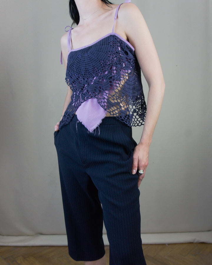 Hand dyed lace top