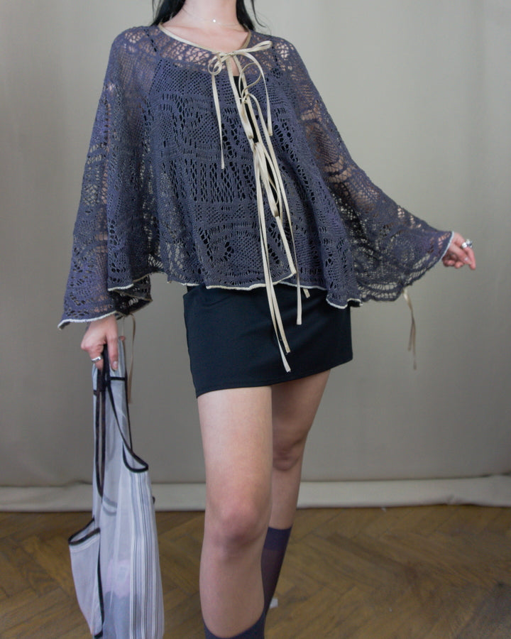 Modular bat sleeve top/layered skirt