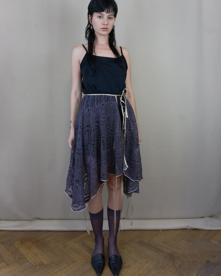 Modular bat sleeve top/layered skirt
