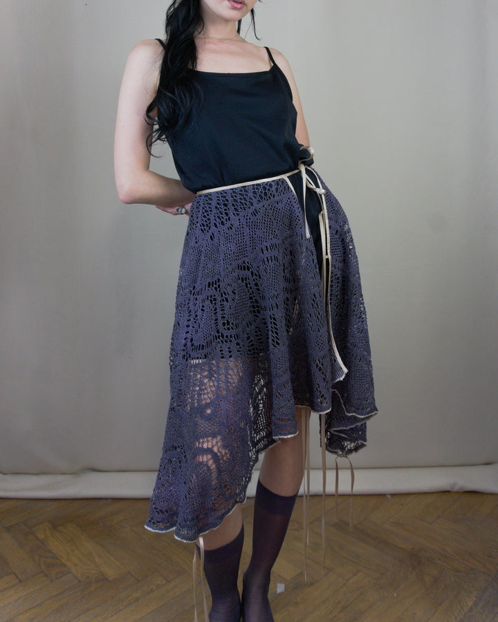 Modular bat sleeve top/layered skirt
