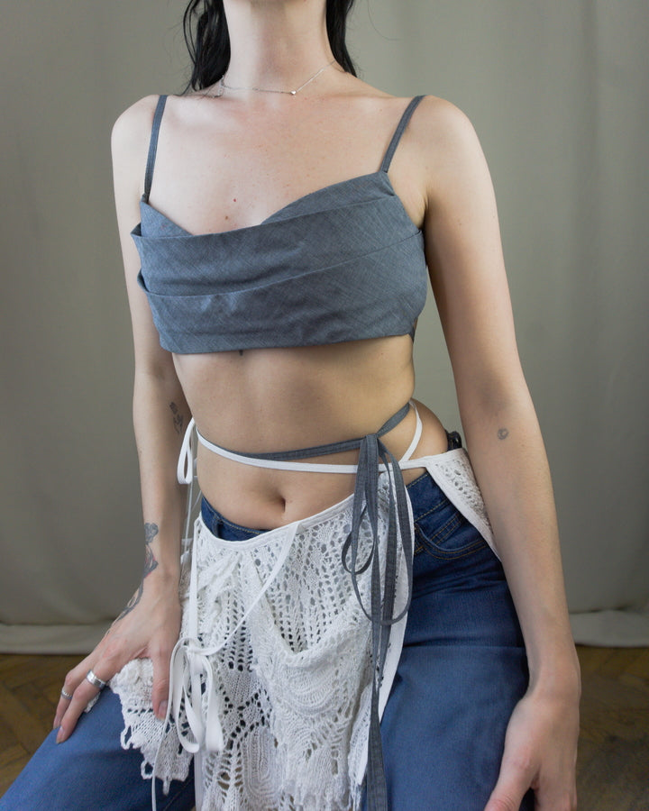 Draped cotton top