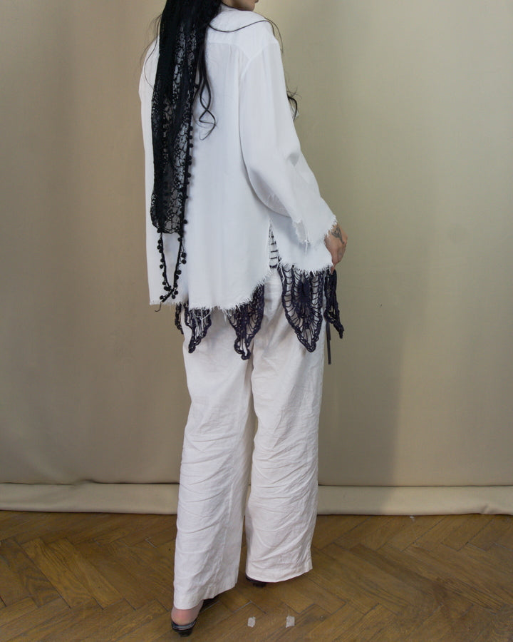 Black lace headscarf