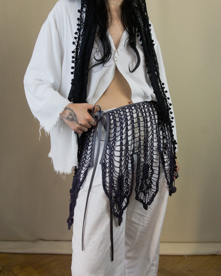 Hand dyed layering lace piece
