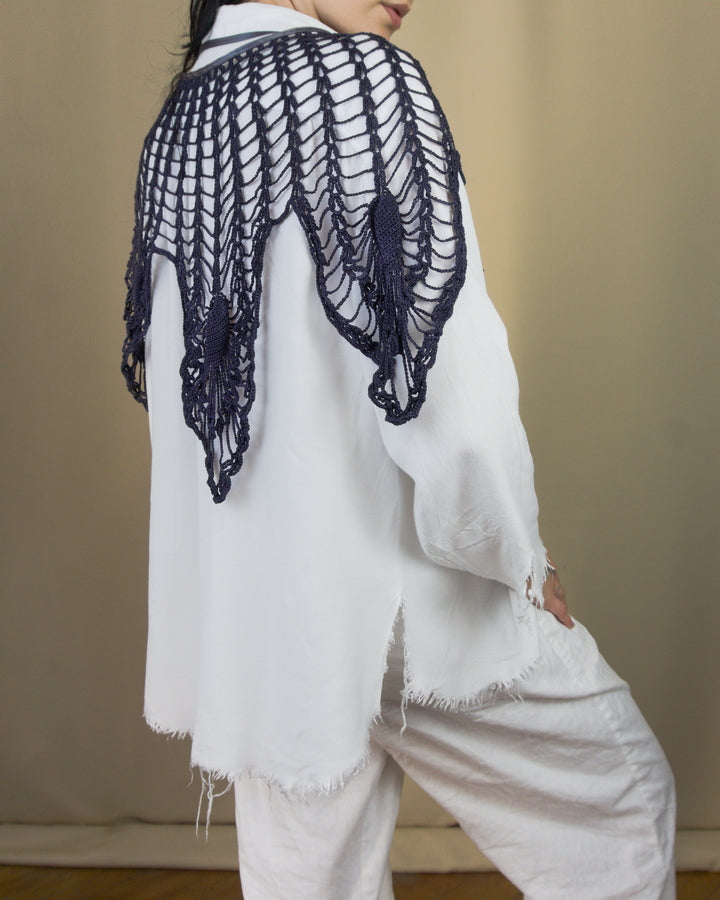 Hand dyed layering lace piece