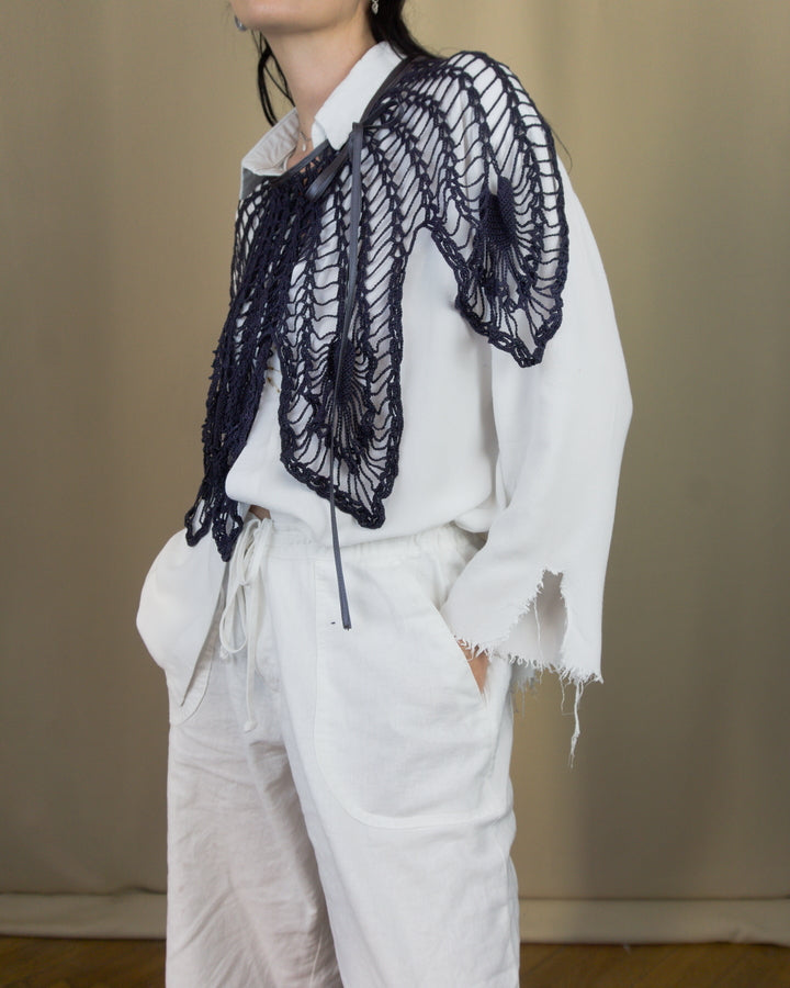 Hand dyed layering lace piece