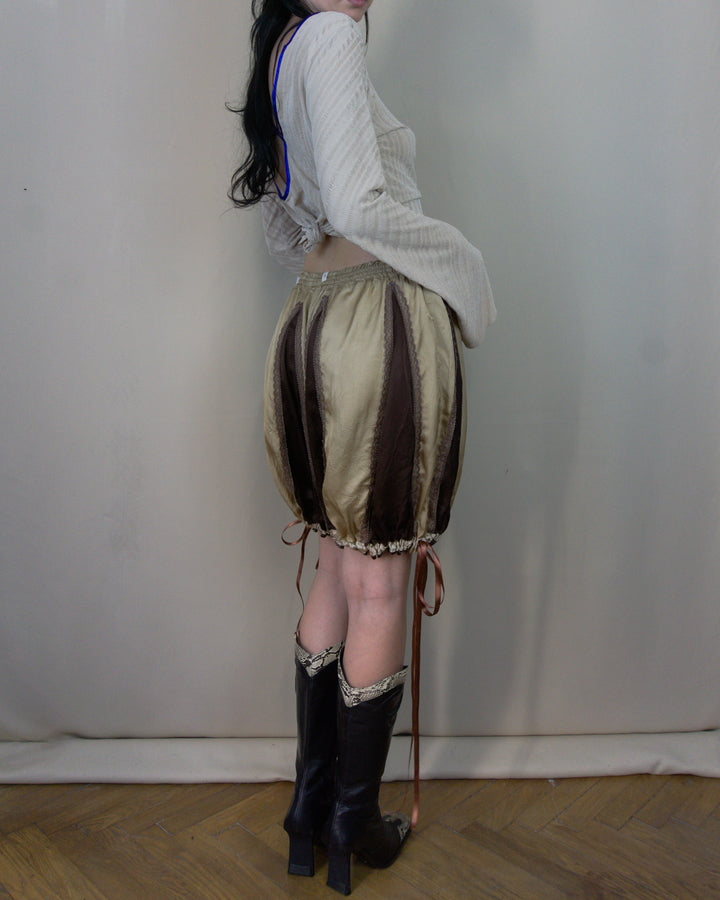 Beige and brown adjustable bloomers