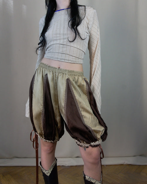 Beige and brown adjustable bloomers