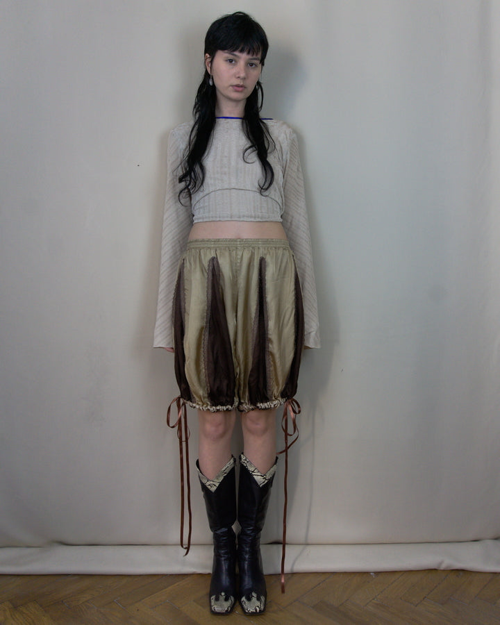 Beige and brown adjustable bloomers