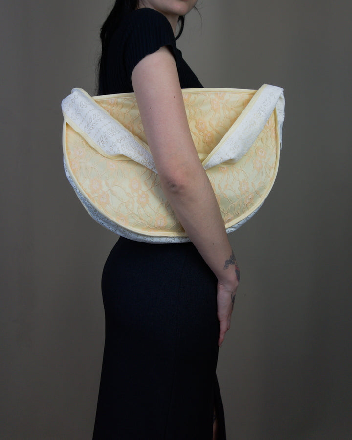 Lace half moon handbag