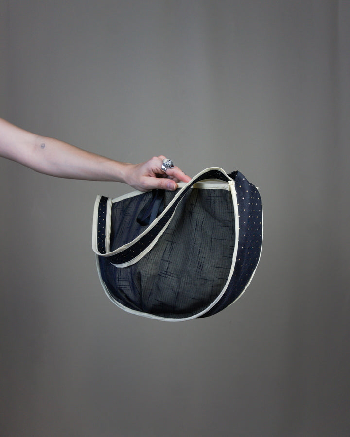 Black half moon handbag