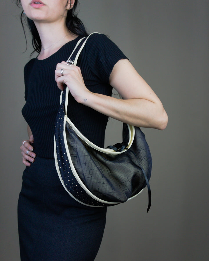 Black half moon handbag