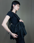 Black lace ruffled bag