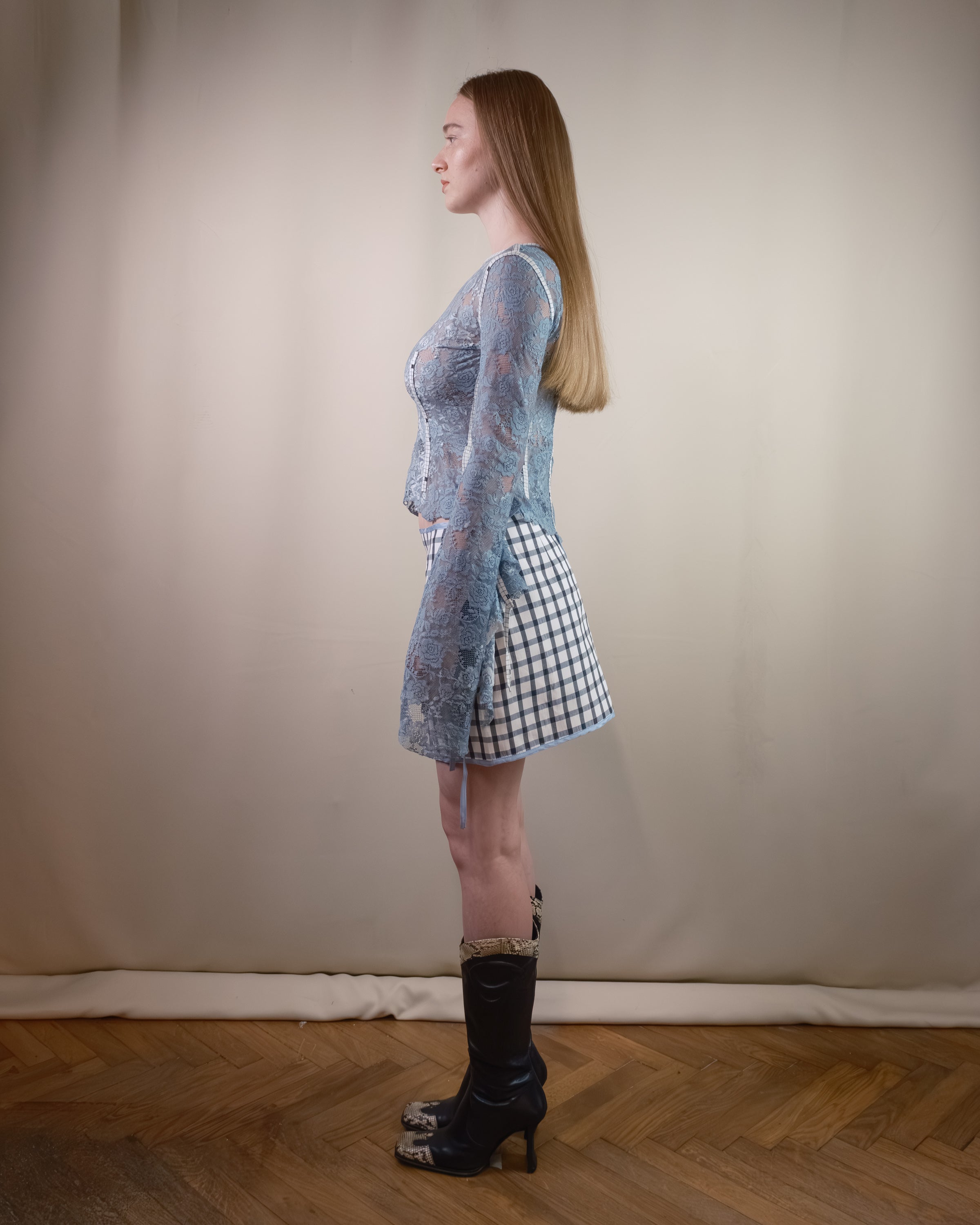 Mini chequered skirt