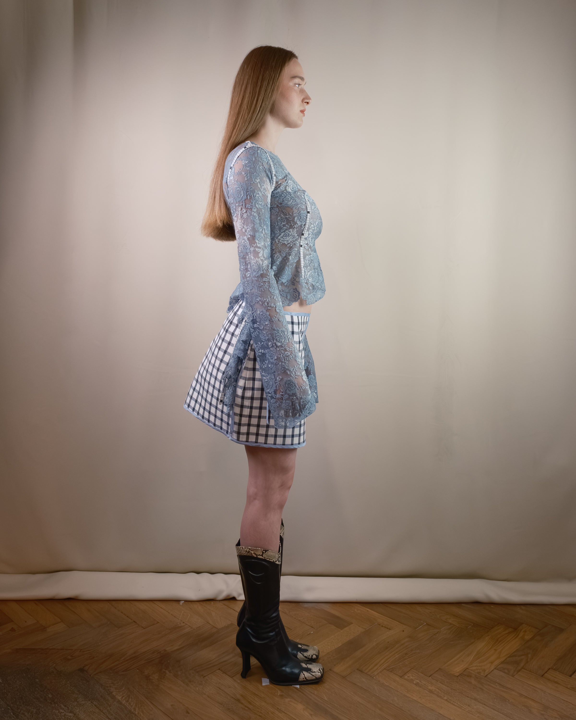 Mini chequered skirt