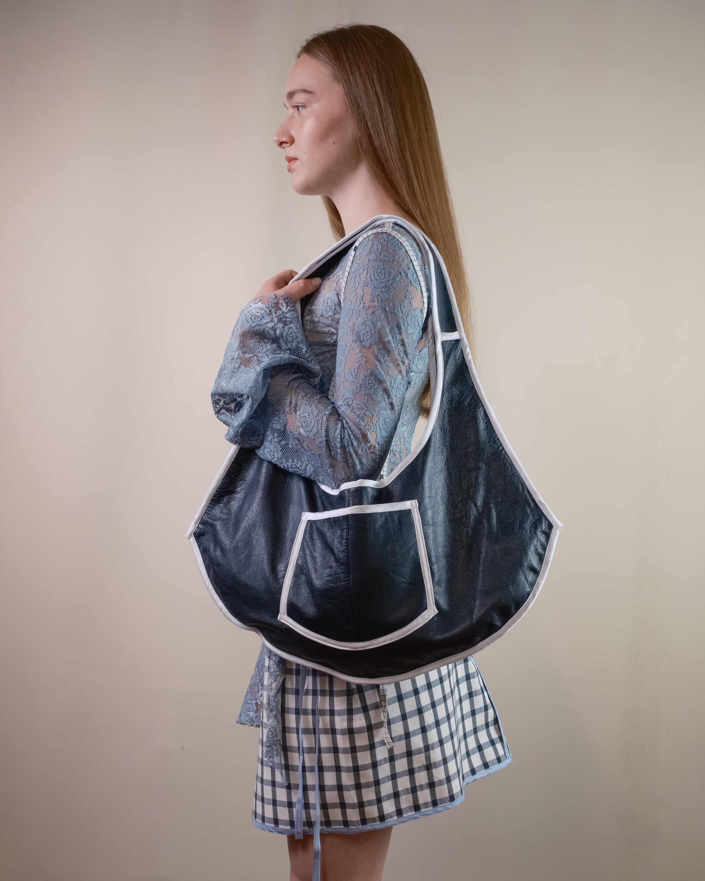 Black leather bag