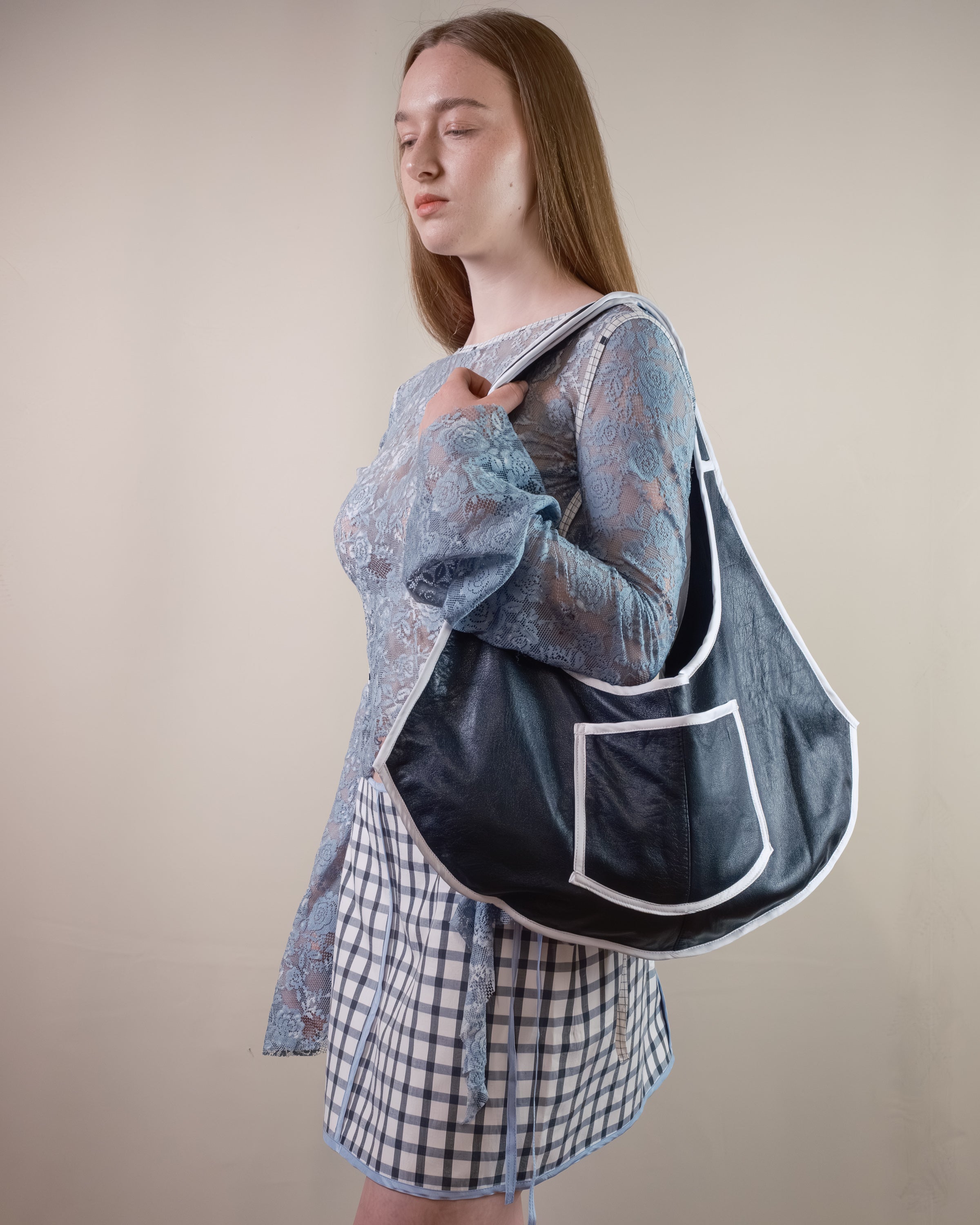 Black leather bag