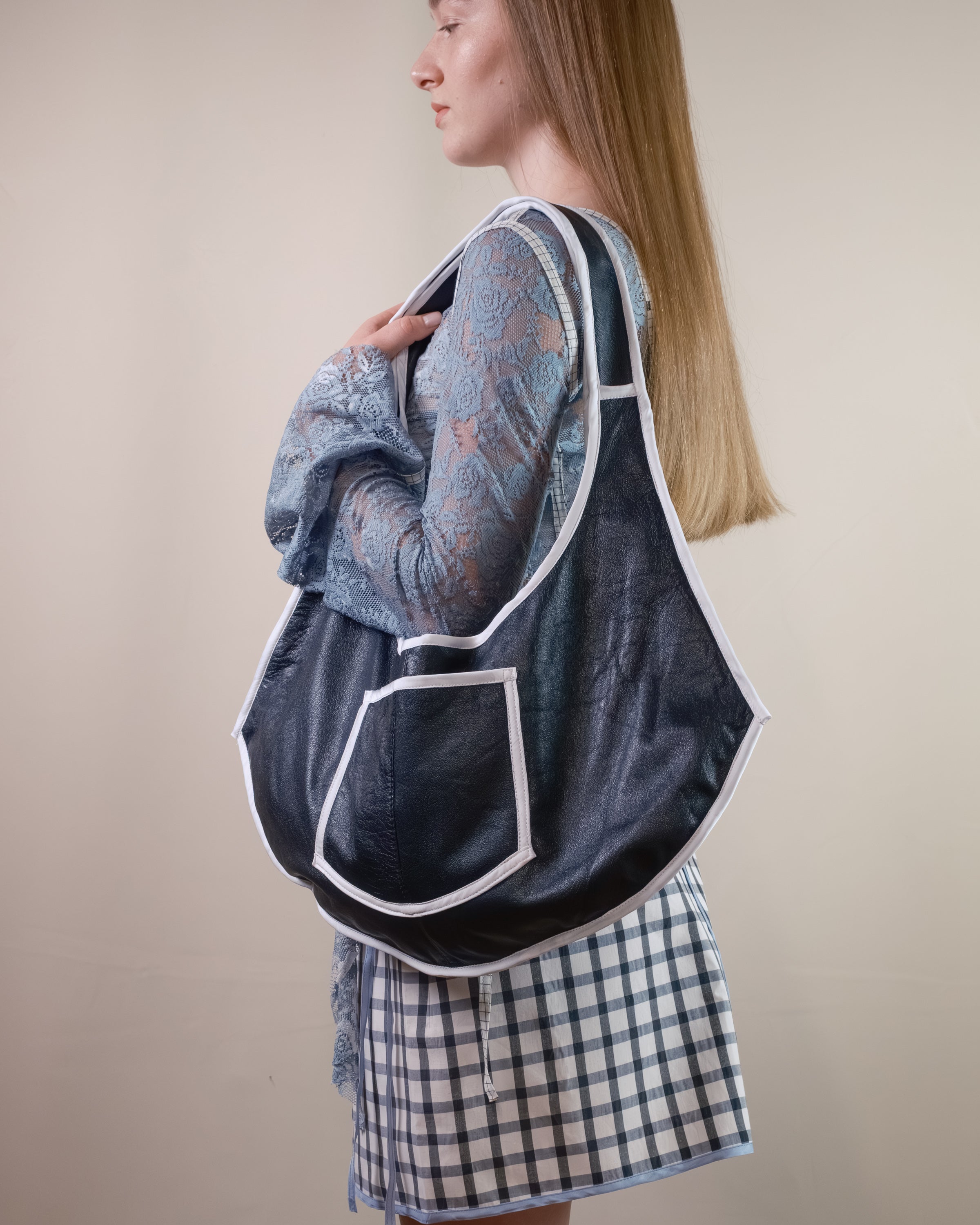 Black leather bag