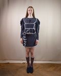 Striped puffy sleeves blouse