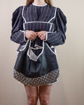Black leather and lace bag