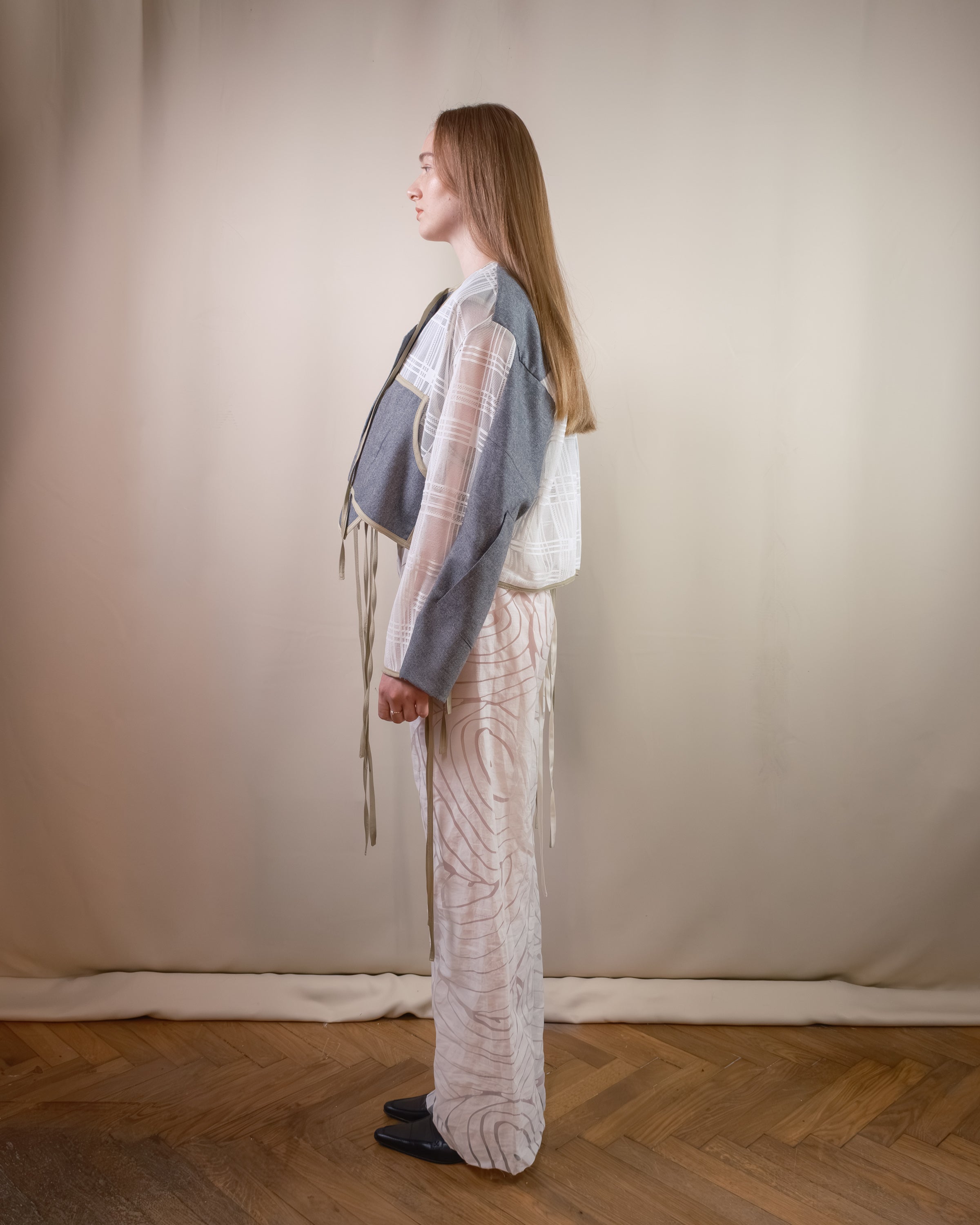 White see-though trousers