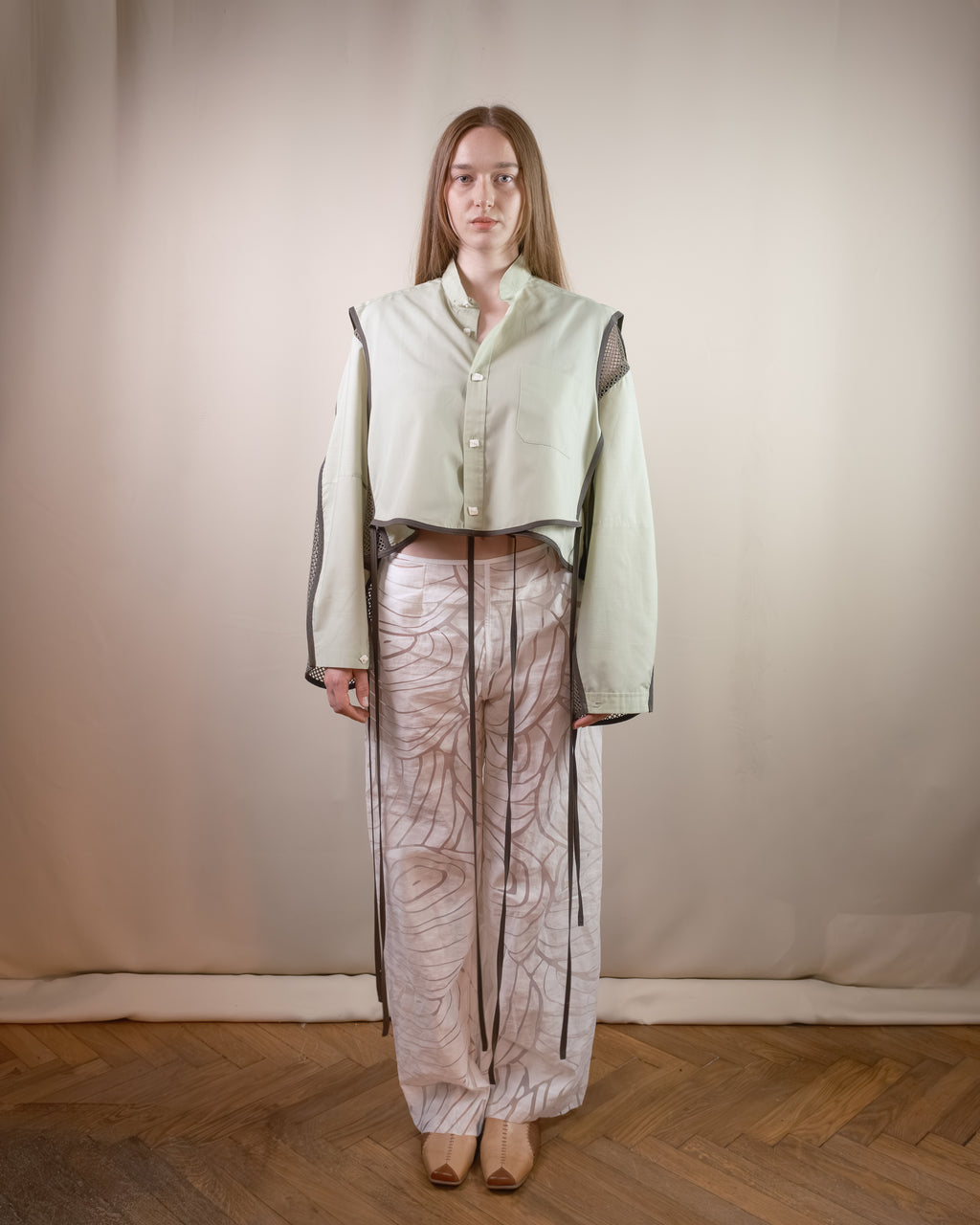 Green layered shirt