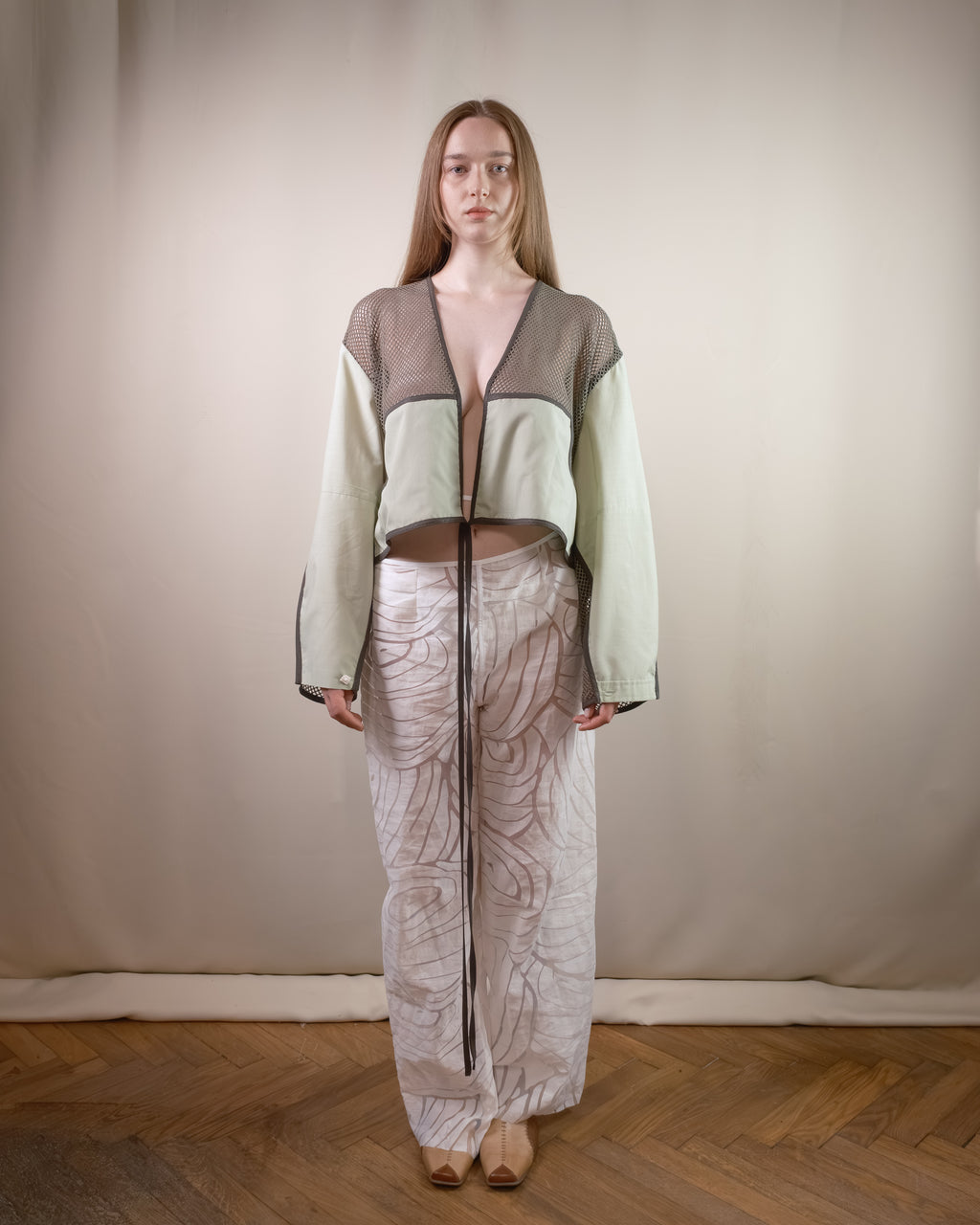 Green layered shirt