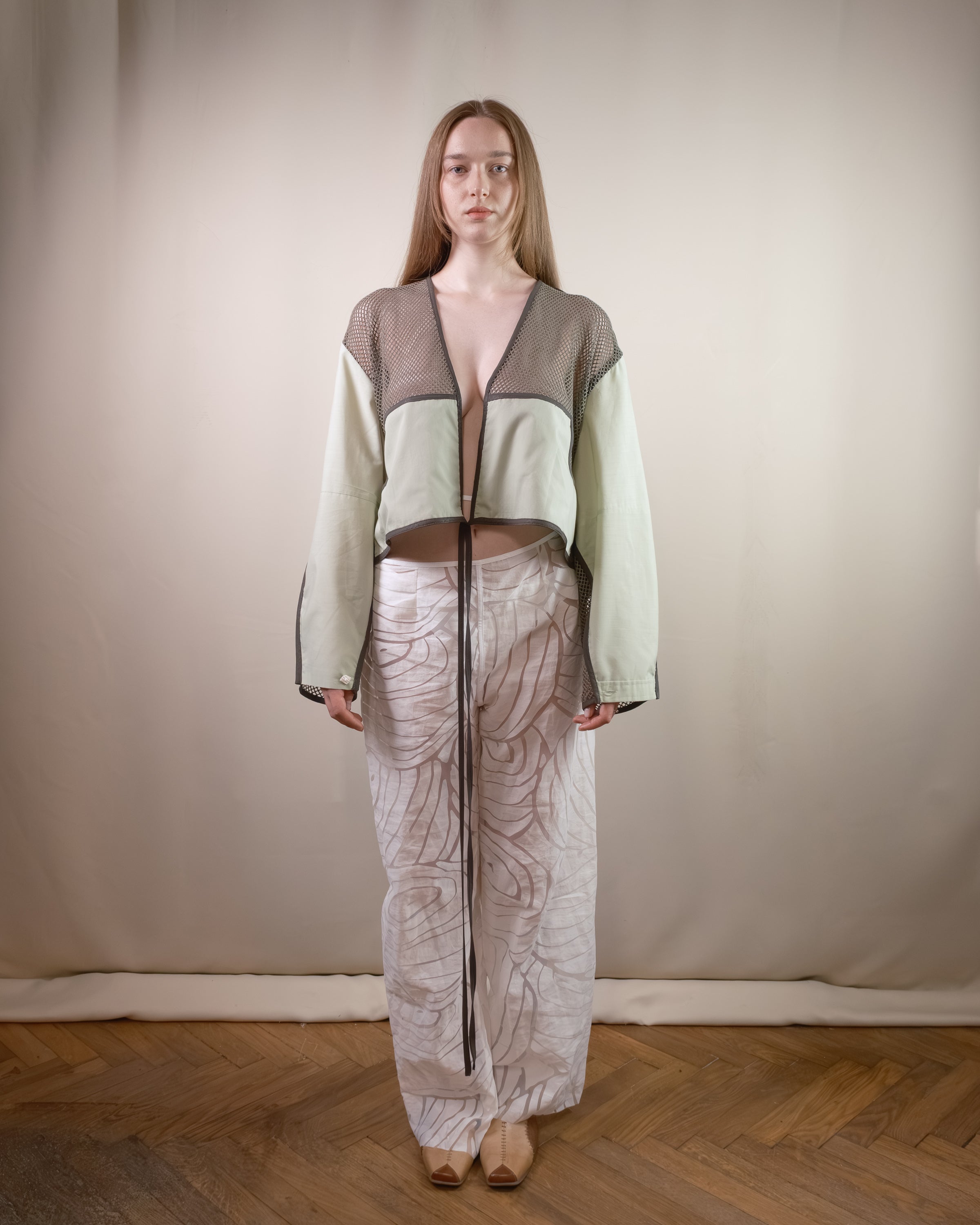 Green layered shirt