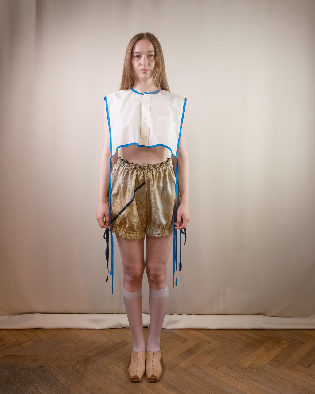 Rust dyed bloomer shorts