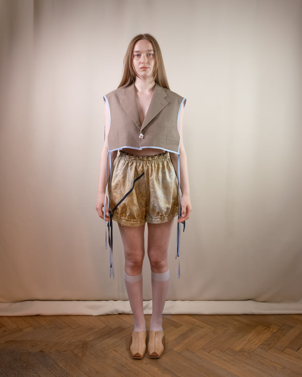 Rust dyed bloomer shorts