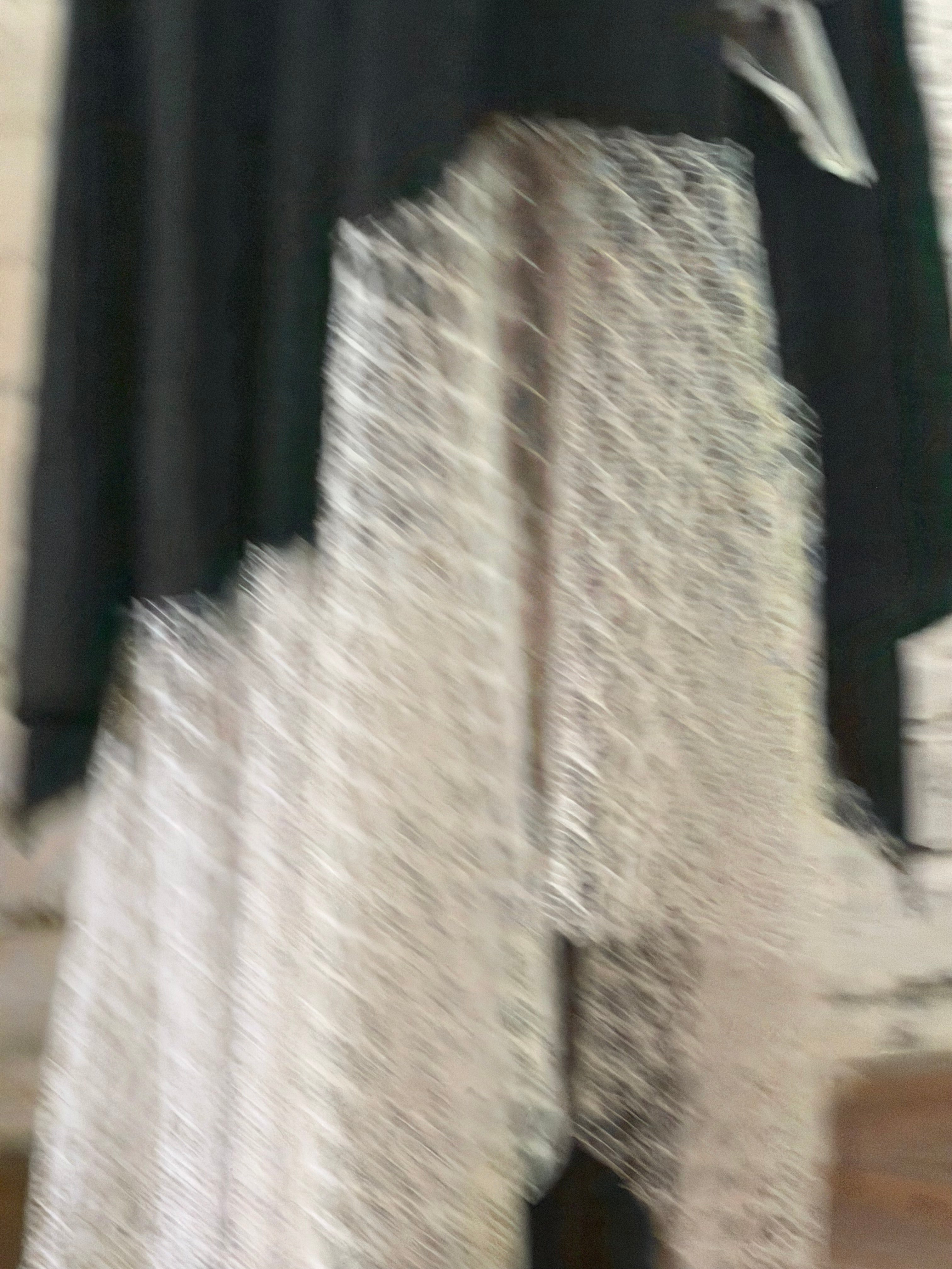 Asymmetrical black and white maxi skirt