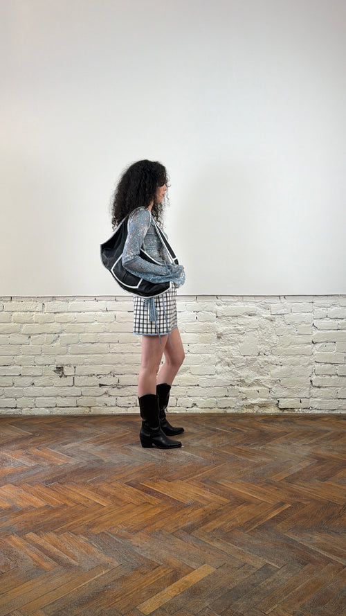 Black leather bag