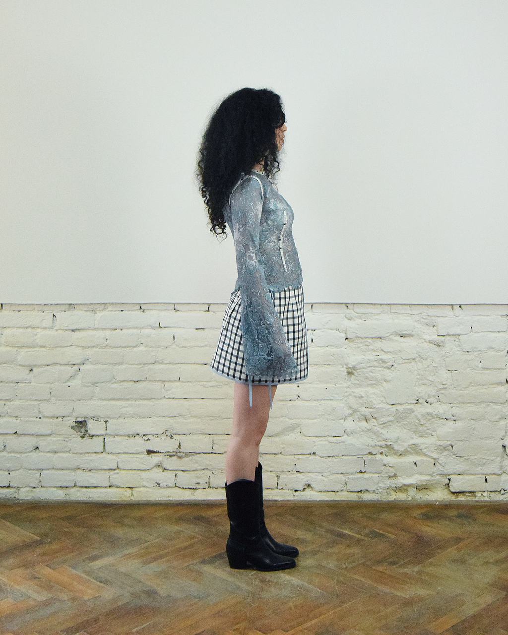 Mini chequered skirt