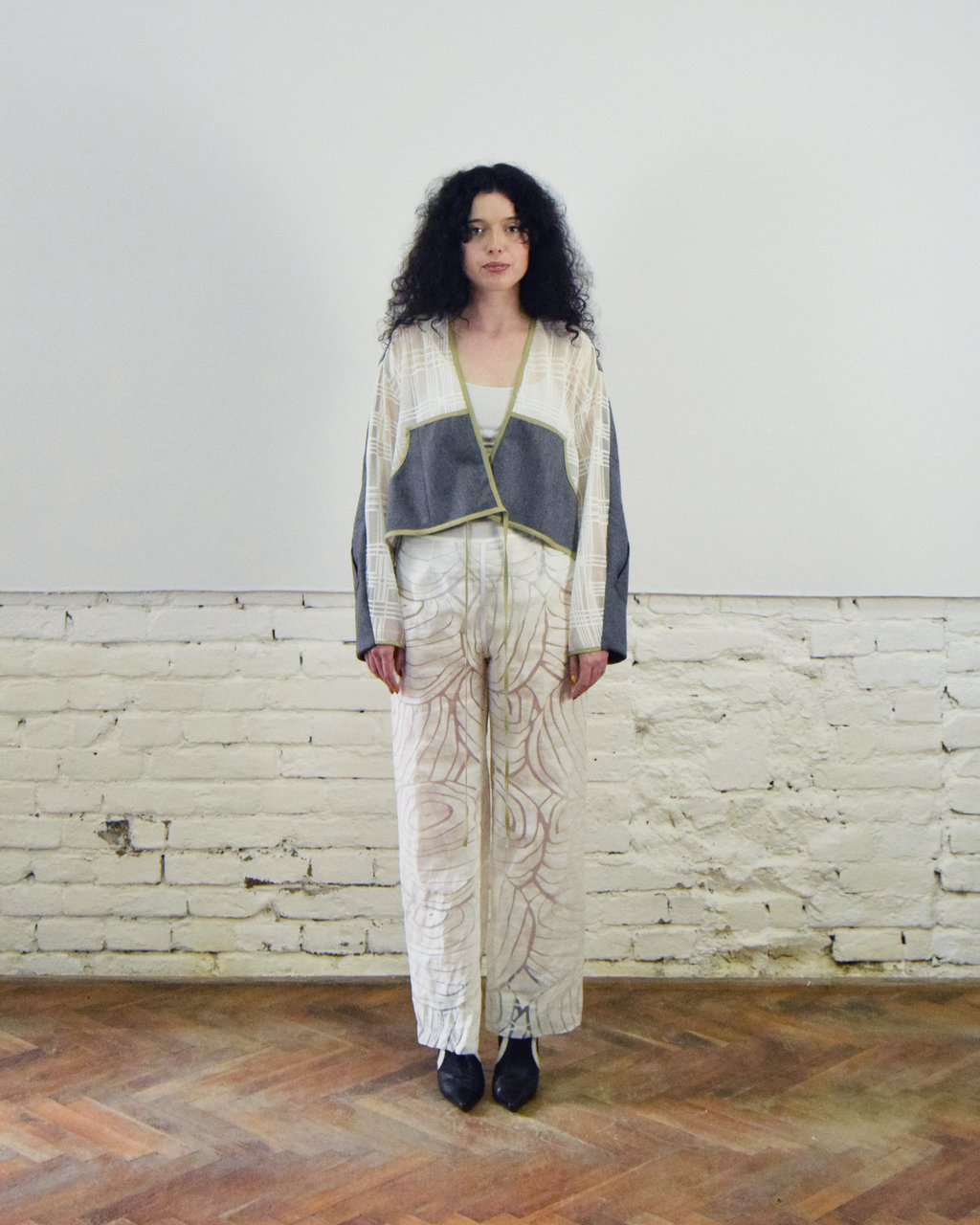 White see-though trousers