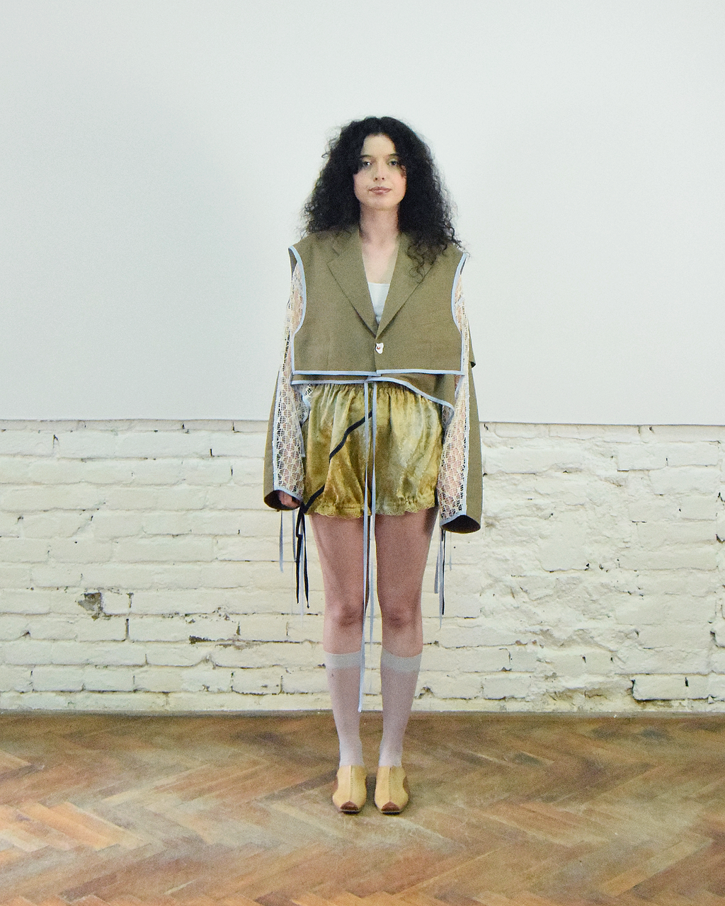 Rust dyed bloomer shorts