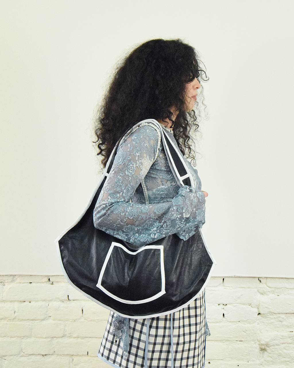 Black leather bag