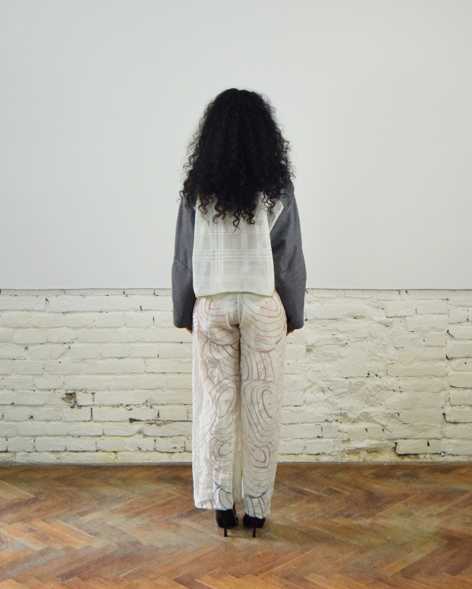 White see-though trousers
