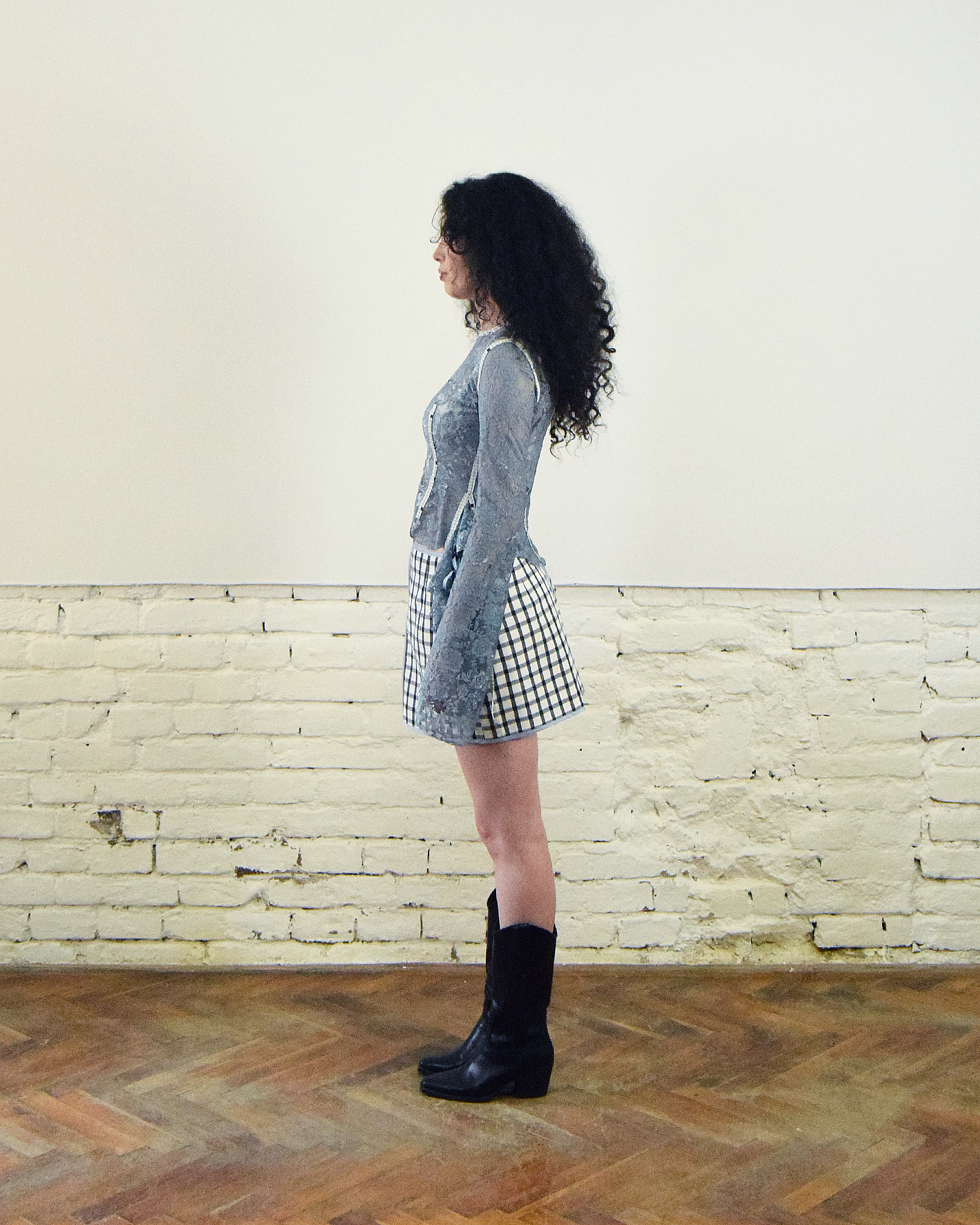 Mini chequered skirt
